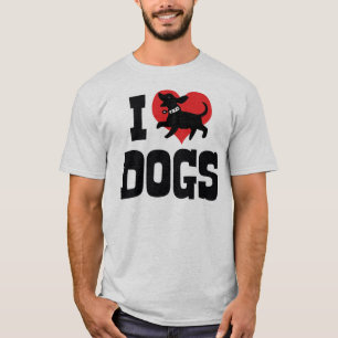 I Love Heart Dogs - Dog Canine Lover T-Shirt