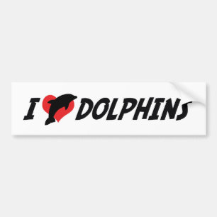 I Love Heart Dolphins - Dolphin Lover Bumper Sticker
