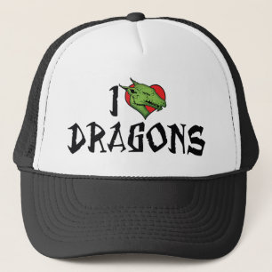 I Love Heart Dragons Trucker Hat