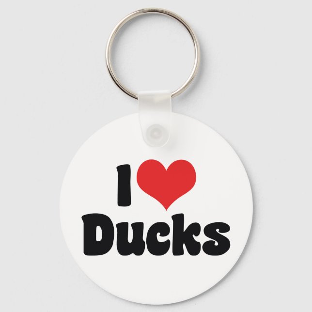 I Love Heart Ducks Keychain (Front)