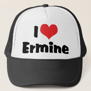 I Love Heart Ermine Trucker Hat