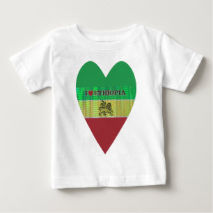I Love Heart Ethiopia: Flag Art Motif Baby T-Shirt