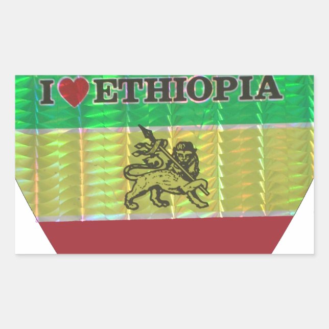 I Love Heart Ethiopia: Flag Art Motif Sticker (Front)