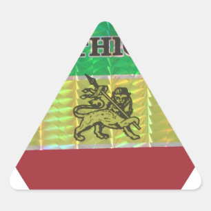 I Love Heart Ethiopia: Flag Art Motif Triangle Sticker
