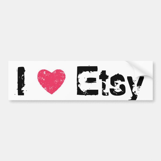 I love (heart) Etsy Bumper Sticker (Front)
