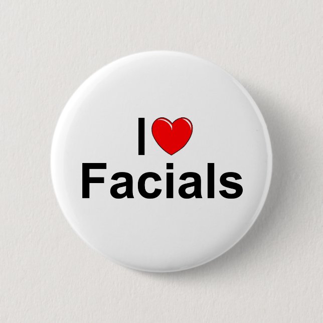 I Love (Heart) Facials 2 Inch Round Button (Front)