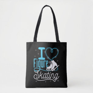I Love Heart Figure Skating Tote Bag