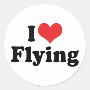 I Love Heart Flying - Airplane Lover Classic Round Sticker