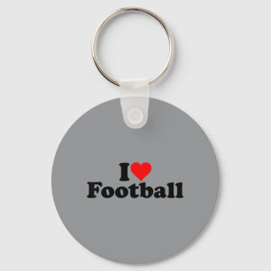 I Love Heart Football Keychain