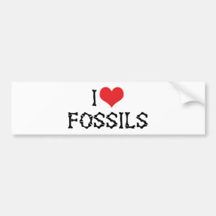 I Love Heart Fossils - Paleontology Fossil Hunter Bumper Sticker