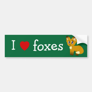 I Love/Heart Foxes Bumper Stickers