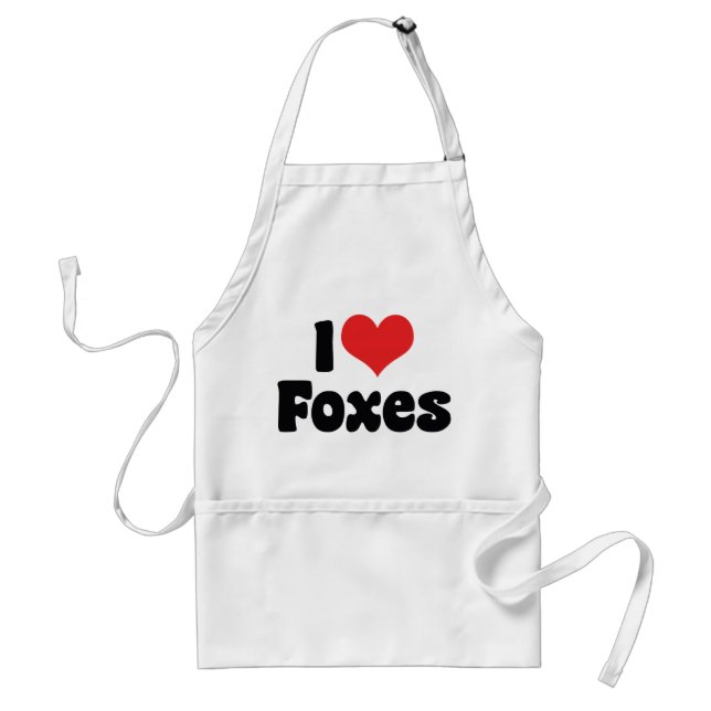 I Love Heart Foxes - Fox Lover Standard Apron (Front)