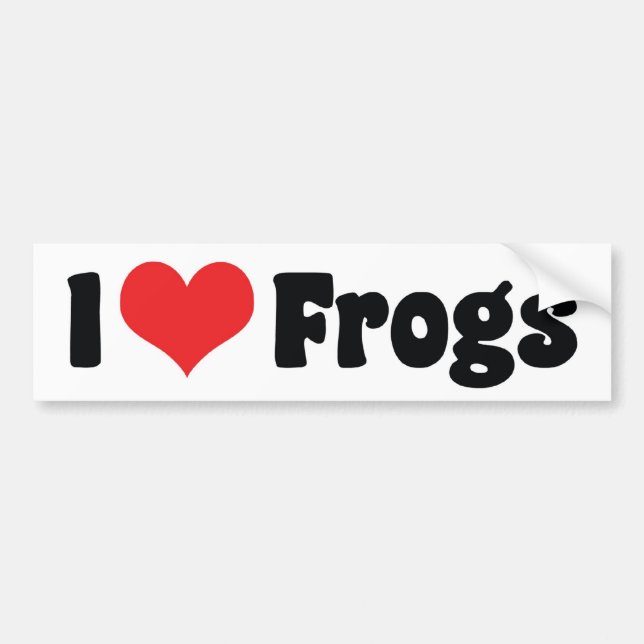 I Love Heart Frogs Bumper Sticker (Front)