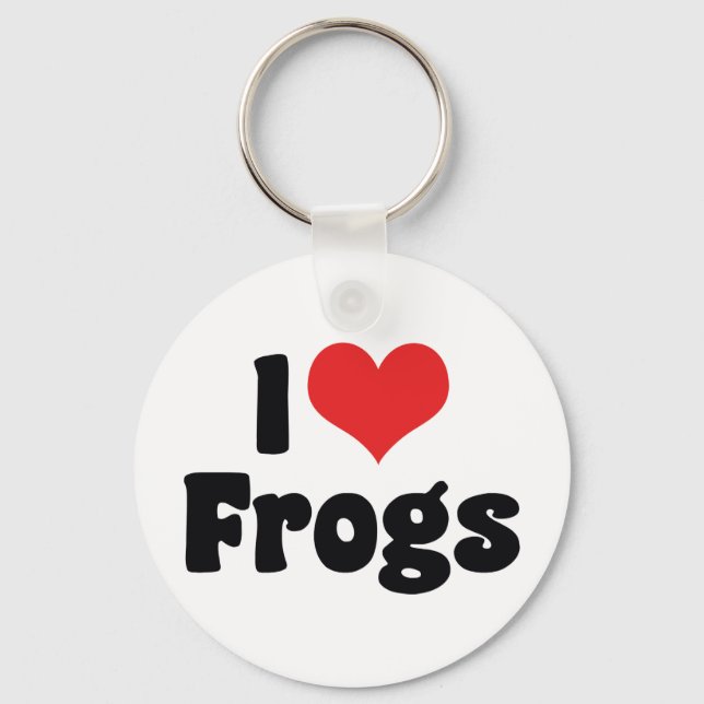 I Love Heart Frogs Keychain (Front)
