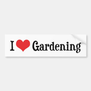 I Love Heart Gardening Bumper Sticker