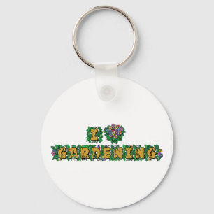 I Love Heart Gardening Keychain