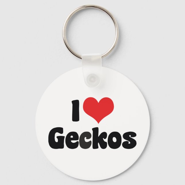 I Love Heart Geckos Keychain (Front)