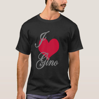 I Love Heart Gino Dark T-Shirt