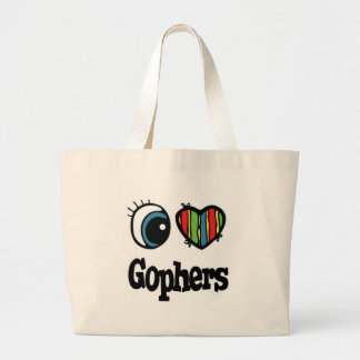 I Love (Heart) Gophers Large Tote Bag