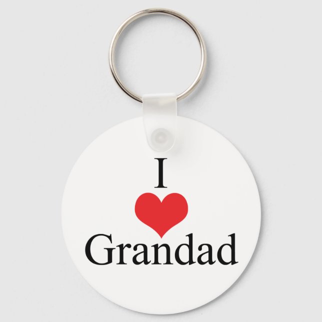 I Love (Heart) Grandad Keychain (Front)