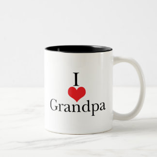 I Love (Heart) Grandpa Two-Tone Coffee Mug
