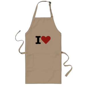 I Love Heart Graphic Classic Minimalist Kitchen Ap Long Apron