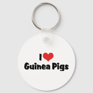 I Love Heart Guinea Pigs Keychain