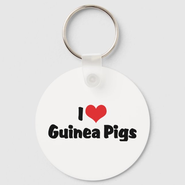 I Love Heart Guinea Pigs Keychain (Front)