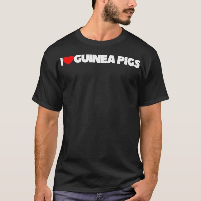 I Love Heart Guinea Pigs Premium  T-Shirt (Front)