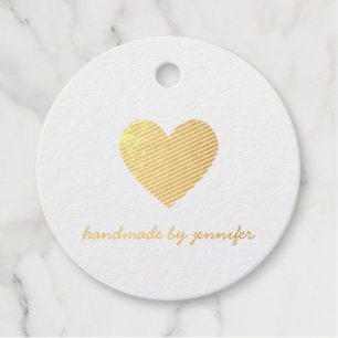 I love Heart Handmade By Tank You Gold Foil Simple Favour Tags