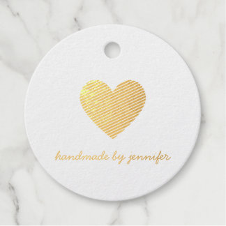 I love Heart Handmade By Tank You Gold Foil Simple Favour Tags