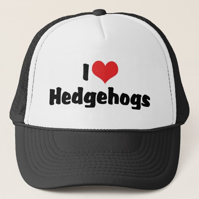 I Love Heart Hedgehogs Trucker Hat (Front)