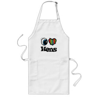 I Love (Heart) Hens Long Apron