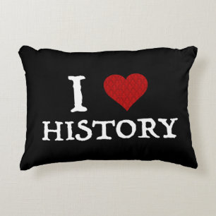 I Love (Heart) History Accent Pillow