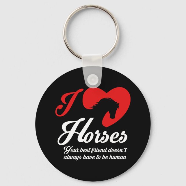 I Love/Heart Horses Keychain (Front)