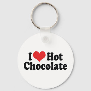 I Love Heart Hot Chocolate - Hot Cocoa Lovers Keychain