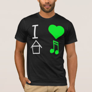 I love (heart) House Music - Lime Green T-Shirt