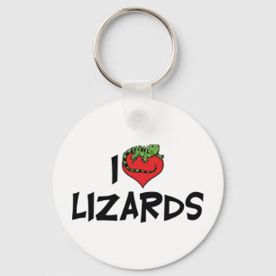 I Love Heart Iguanas - Lizard Lover Keychain