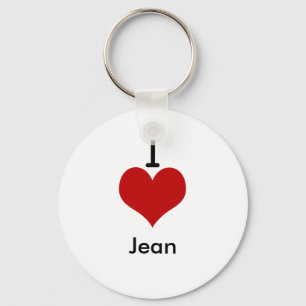 I Love (heart) Jean Keychain