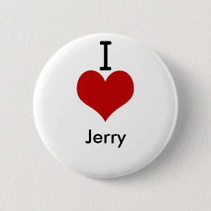 I Love (heart) Jerry 2 Inch Round Button