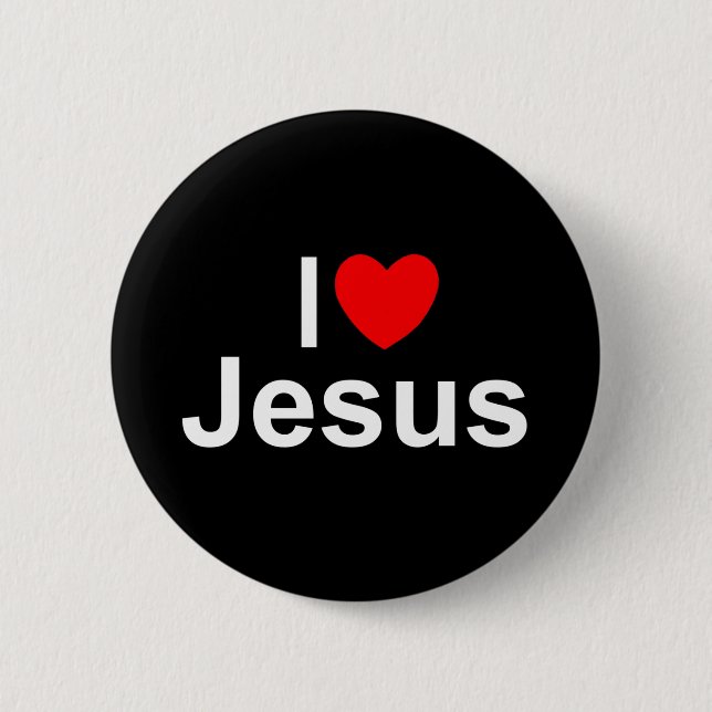 I Love (Heart) Jesus 2 Inch Round Button (Front)