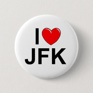 I Love (Heart) JFK 2 Inch Round Button