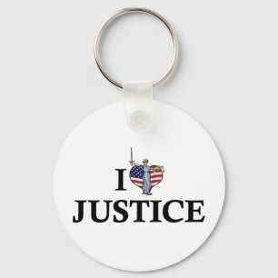 I Love Heart Justice - Lawyer Legal System Keychain