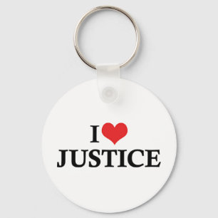 I Love Heart Justice - Lawyer Legal System Keychain