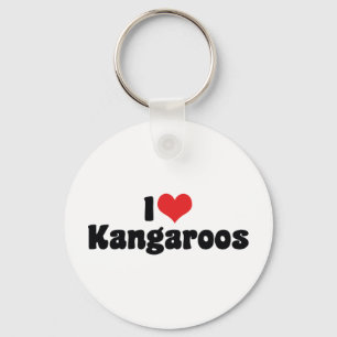 I Love Heart Kangaroos - Kangaroo Lover Keychain