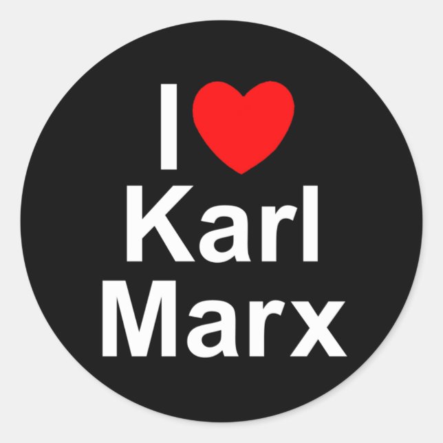 I Love (Heart) Karl Marx Classic Round Sticker (Front)