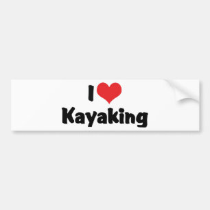 I Love Heart Kayaking - River Rafting Bumper Sticker