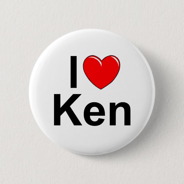 I Love (Heart) Ken 2 Inch Round Button (Front)