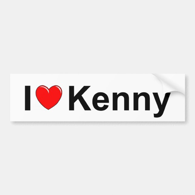 I Love (Heart) Kenny Bumper Sticker (Front)