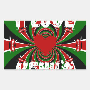 I Love Heart Kenya: Dynamic Flag Art Sticker